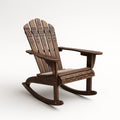 Holzschaukelstuhl Adirondack-Stil aus Teakholz Braun
