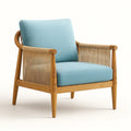 Sessel Massivholz Hellblau Baumwolle