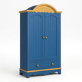 Kleiderschrank aus MDF und Kiefernholz Blau Gelb mit Schublade