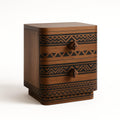 Holzschrank mit Ethno-Muster und 2 Schubladen
